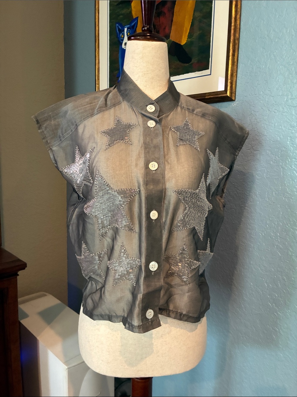 Escada sheet grey top